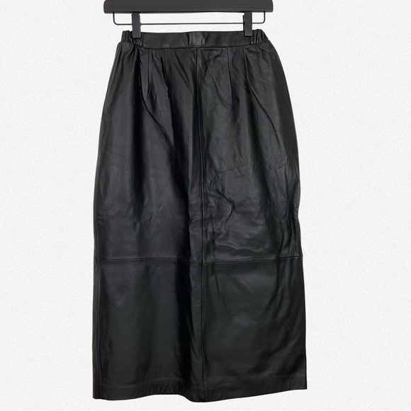 Vintage Avanti Black Leather Pencil Skirt waist size 23”-26” - Picture 2 of 11